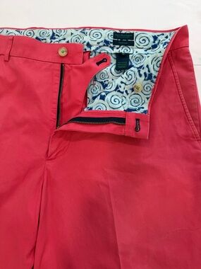 VNTG Lilly Pulitzer Mens Palm Beach Phipps Pink Salmon Cotton Chino Pants (38)